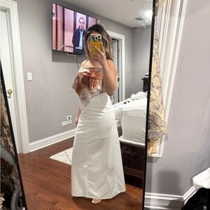 White and Brown Women’s Top- Bandana Style